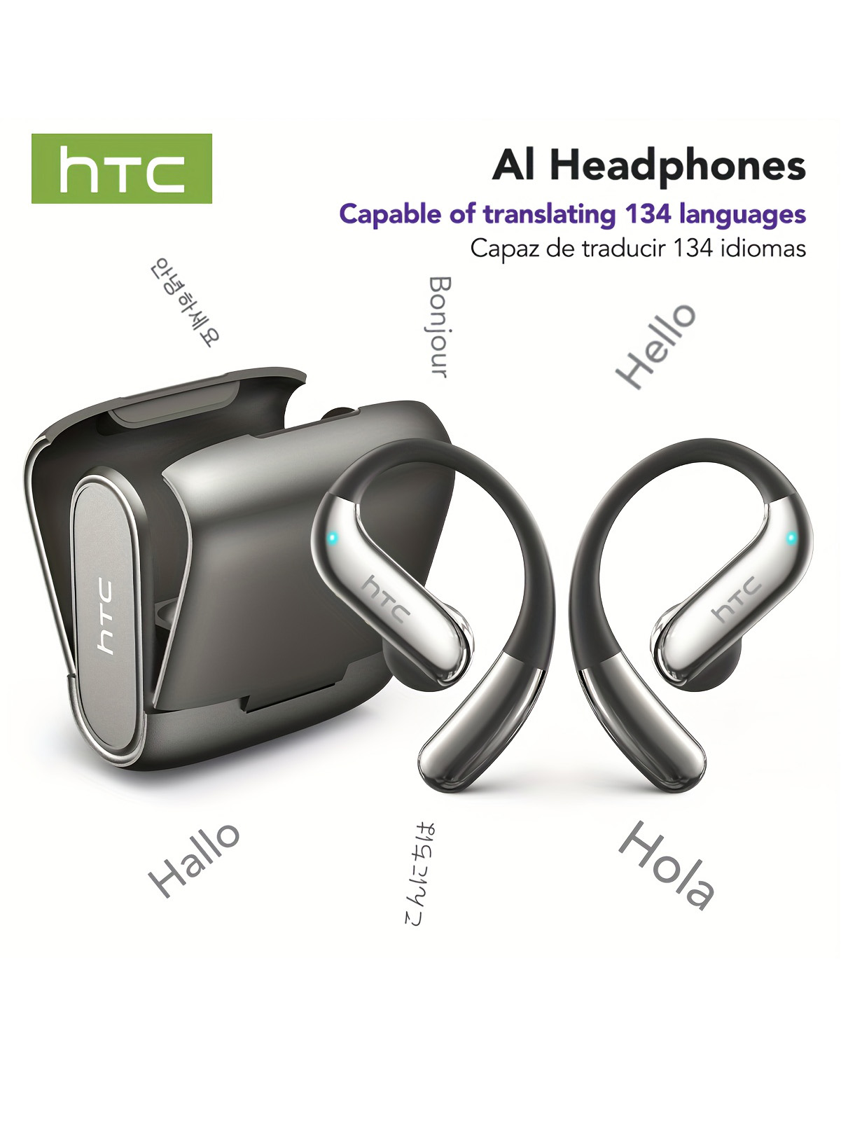 Headphones Wireless - Open-ear Bluetooth Headphones HTC 30 Hrs