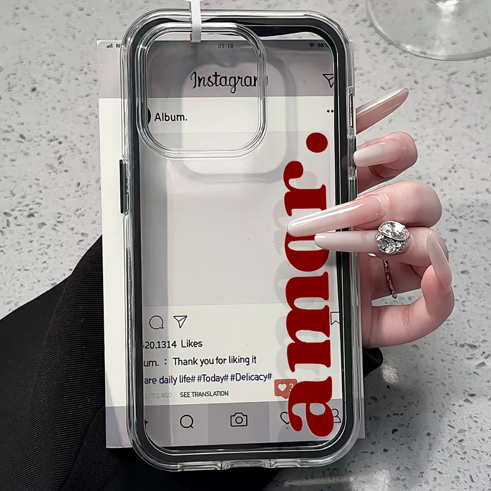 Usb Charger - Creative Amor Simple Clear Phone Case