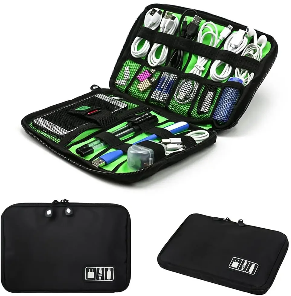 Power Bank - Cable Organizer Storage Bags System Kit
