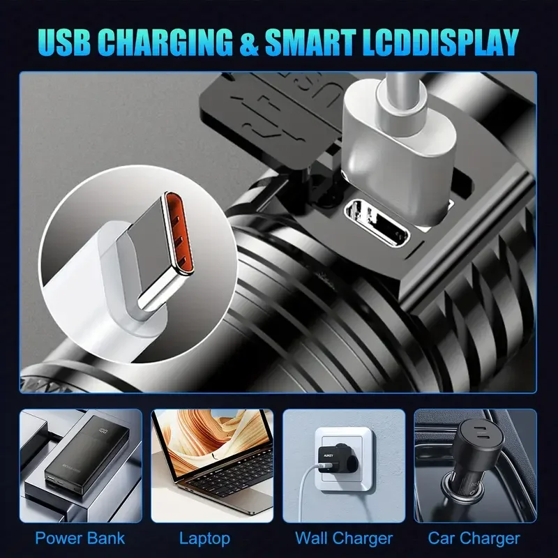 Tactical LED Flashlight 2000LM - Power Bank review and price